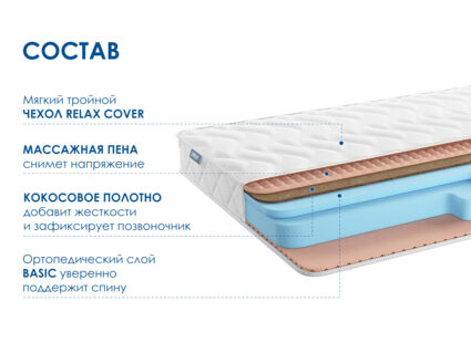 Матрас Димакс Relmas Cocos Roll 16 41