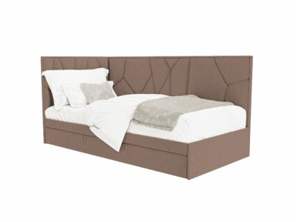 Кровать Beautyson Helga угловая (с ящиком) велюр Formula 225 бежевый 333