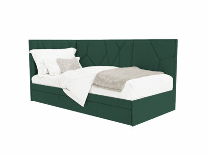 Кровать Beautyson Helga угловая (с ящиком) велюр Formula 697 зеленый 333